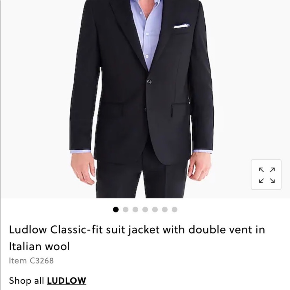 J. Crew Italian Wool Ludlow Classic-fit suit jacket /double vent & Trousers